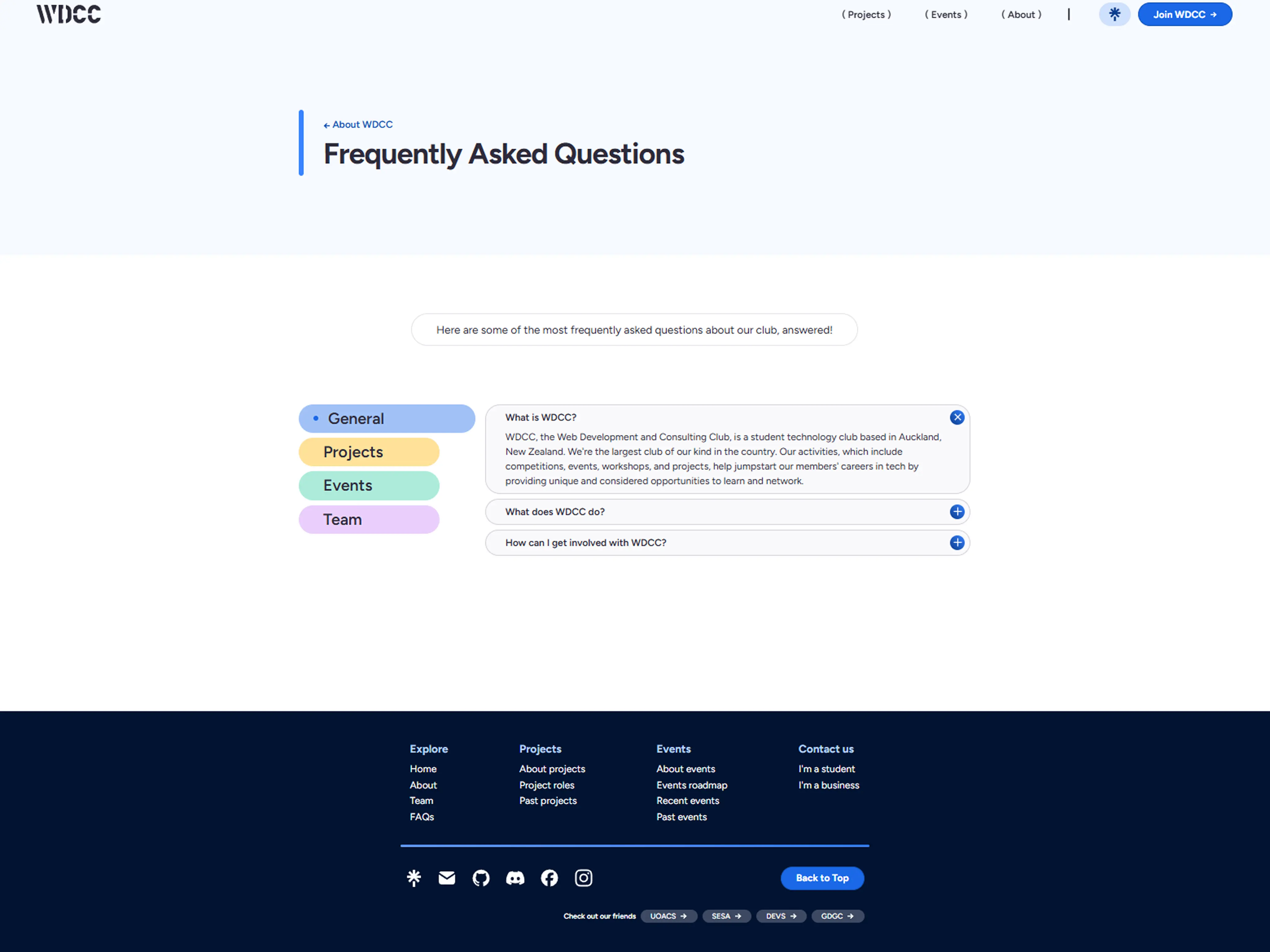 faq page